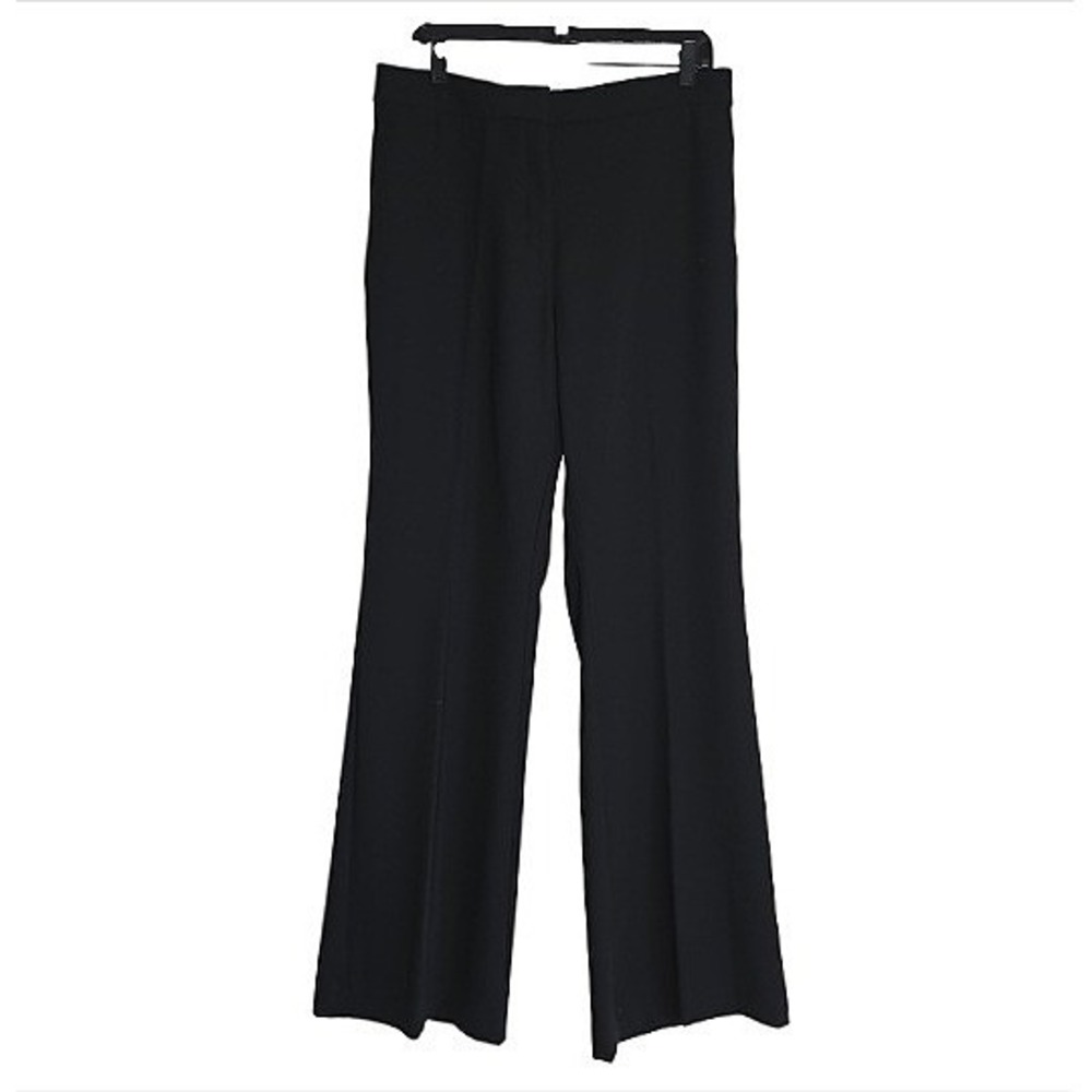 NWT Mango Women's Wide leg Suit Trousers Black Size 12 Professional Mid Rise - Picture 8 of 16